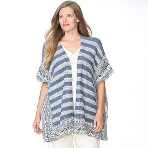 CHAPS open front sweater poncho L